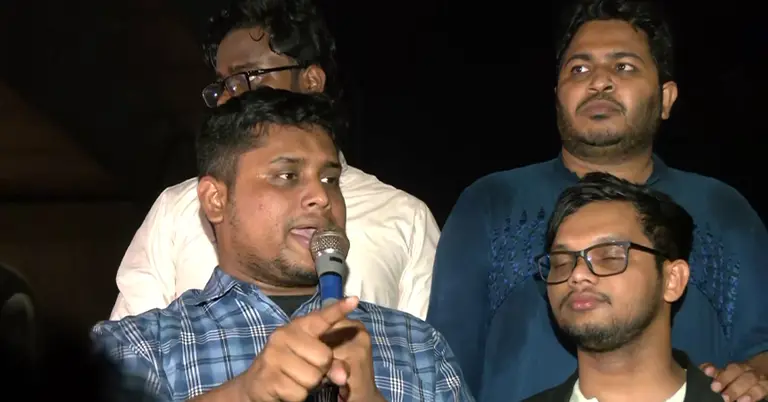 এনসিপির বিক্ষোভে কথা বলছেন হাসনাত আবদুল্লাহ